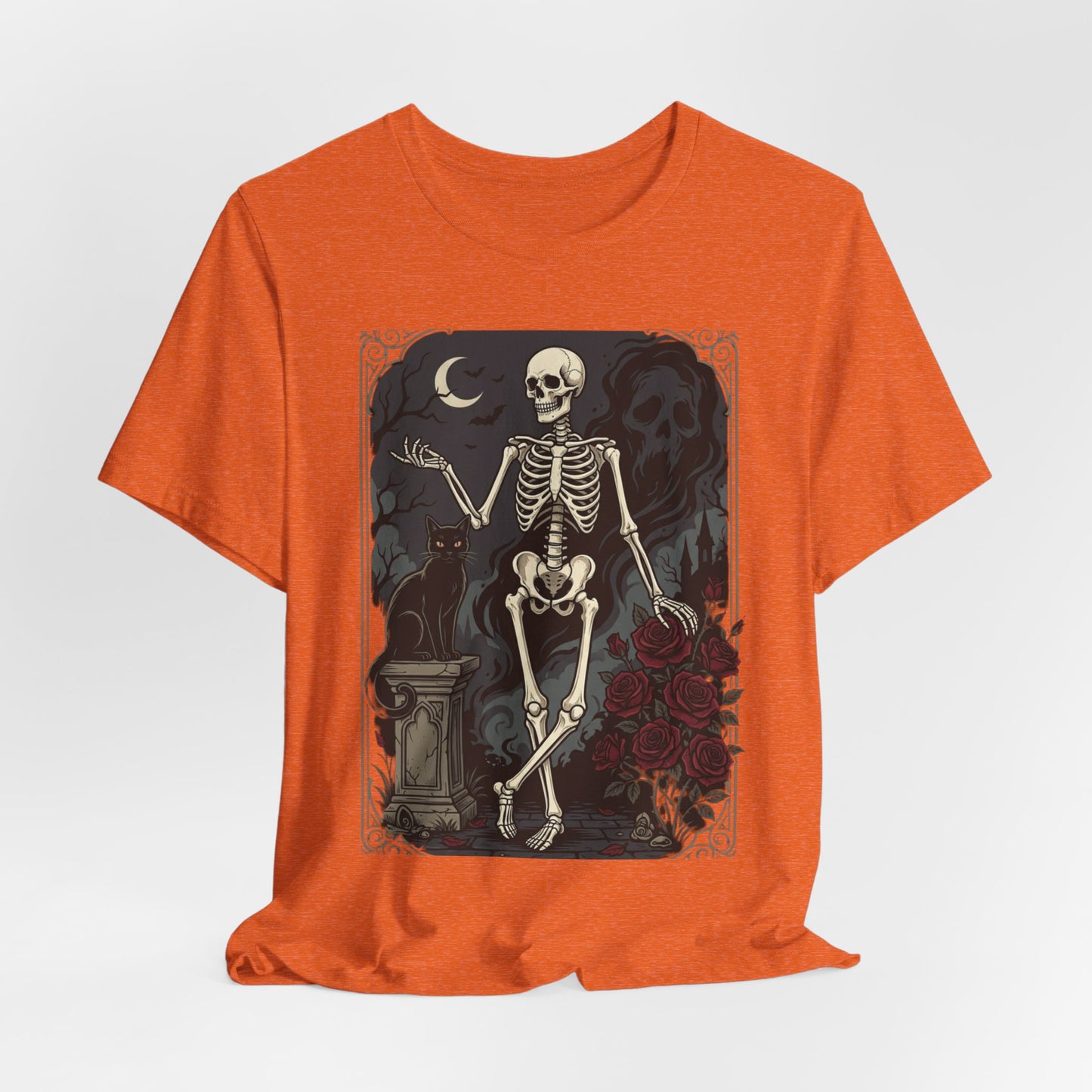 Skeleton Vintage Tarot Tee – Retro Gothic Skull Shirt