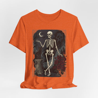 Skeleton Vintage Tarot Tee – Retro Gothic Skull Shirt