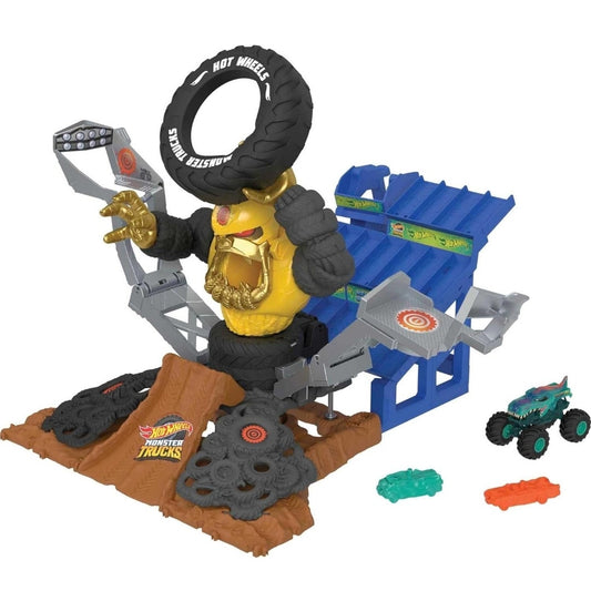 New Hot Wheels Monster Trucks Arena Smashers Mega-Wrex vs Crushzilla Takedown