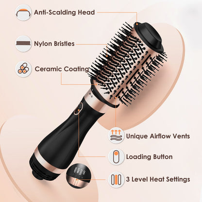 Hair Dryer & Hot Air Brush Set 4 in 1 Ceramic Barrel