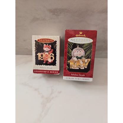 Vintage Hallmark Ornaments, Fabulous Decade Collection lot of 8. 1990-1997