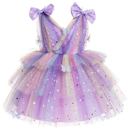 Infant Toddler Butterfly Rainbow Ruffle Princess Dress 18-24 Months Halloween Costume