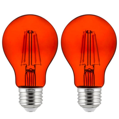 Set of 4 LED Colored Filament A19 Light Bulb