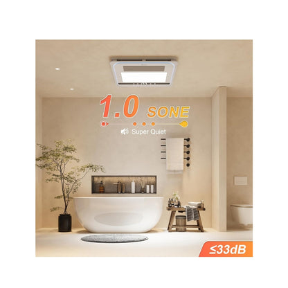 Quiet Bathroom Heater, Exhaust Ventilation Fan, & LED Light Combo 190 CFM 1760W w/ Remote