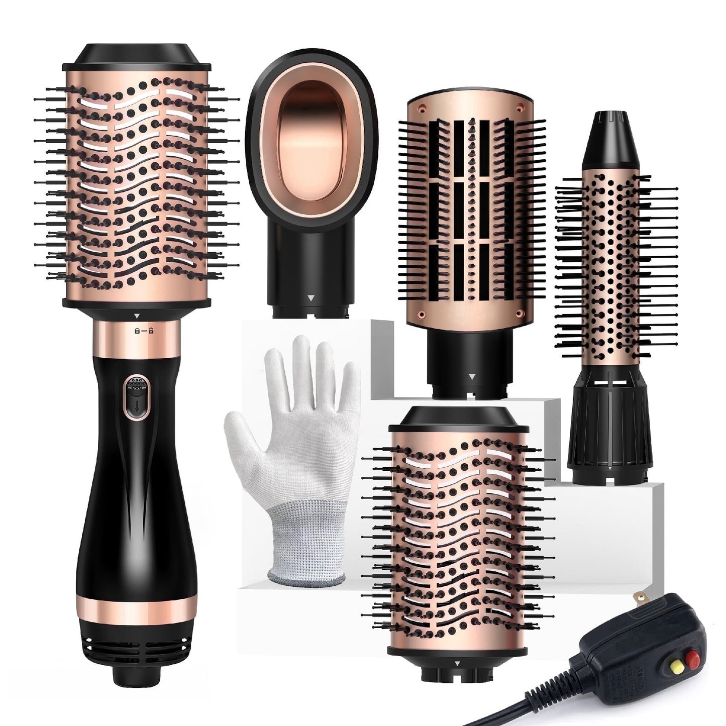 Hair Dryer & Hot Air Brush Set 4 in 1 Ceramic Barrel