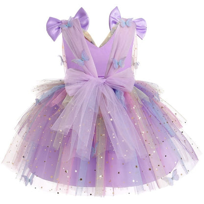 Infant Toddler Butterfly Rainbow Ruffle Princess Dress 18-24 Months Halloween Costume