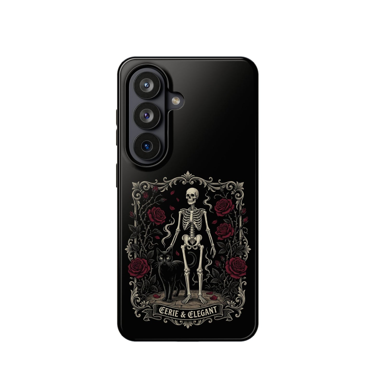 Eerie & Elegant Skeleton Phone Case — Magnetic Impact-Resistant