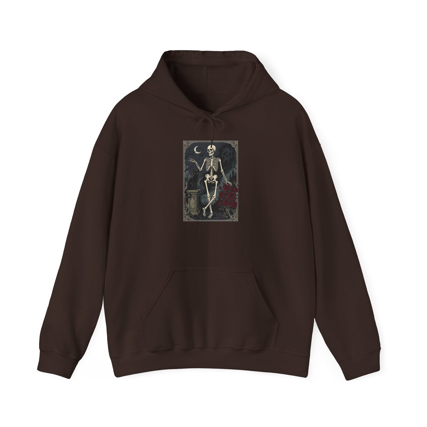 Gothic Skeleton Art Hoodie — Vintage Memento Mori Skull Design