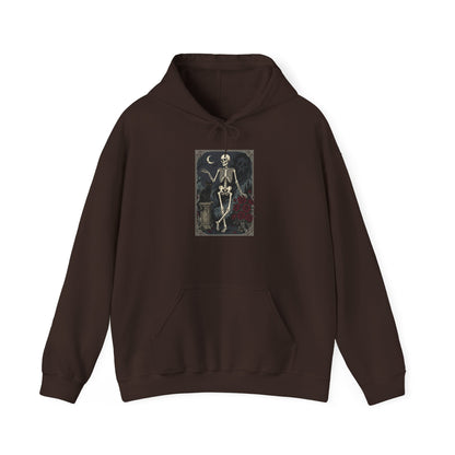 Gothic Skeleton Art Hoodie — Vintage Memento Mori Skull Design