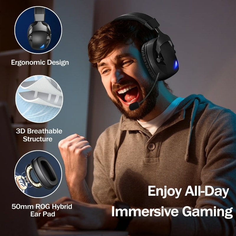2.4GHz Wireless Gaming Headset for PS5/PS4/PC