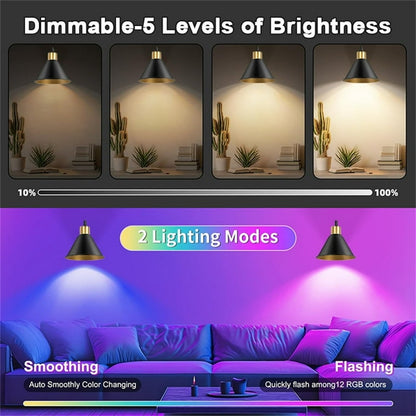 2 pack LED Battery Operated Wireless Wall Sconces with Remote Control