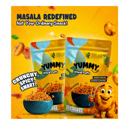 Healthy Crispy Delicious Pop Wheat Snacks Spicy Masala Flavor 3 Packages