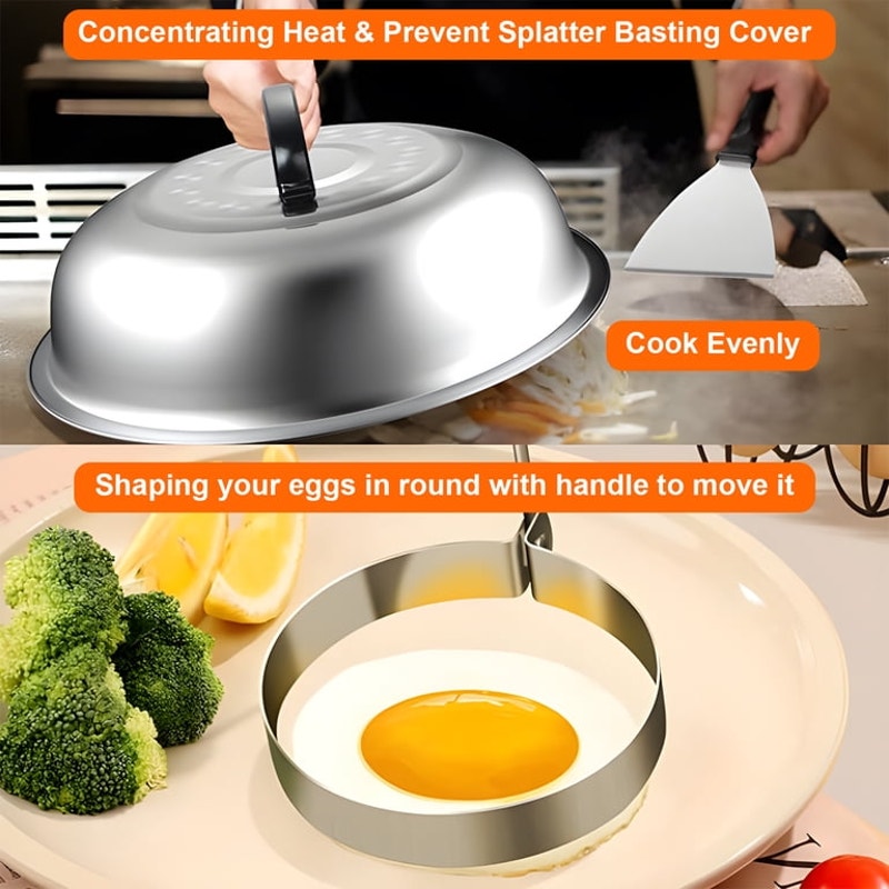 18 Pc. BBQ Griddle Accessories Kit, Flat Top Grill Accessories Set for griddles