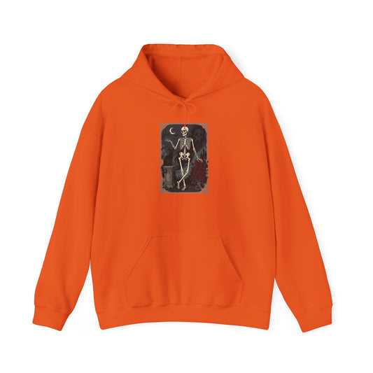 Gothic Skeleton Art Hoodie — Vintage Memento Mori Skull Design