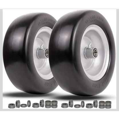 11x4.00-5 Zero Turn Lawn Mower Flat Free Wheels / Tires Set of 2