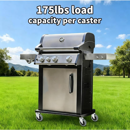 4 in, 7/16-Inch Stem Diameter Swivel Rubber Casters