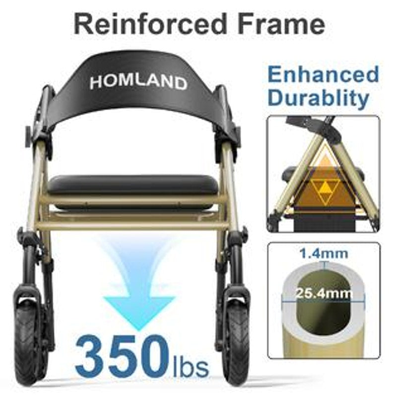 Foldable Rollator Walkers with Seat for Seniors