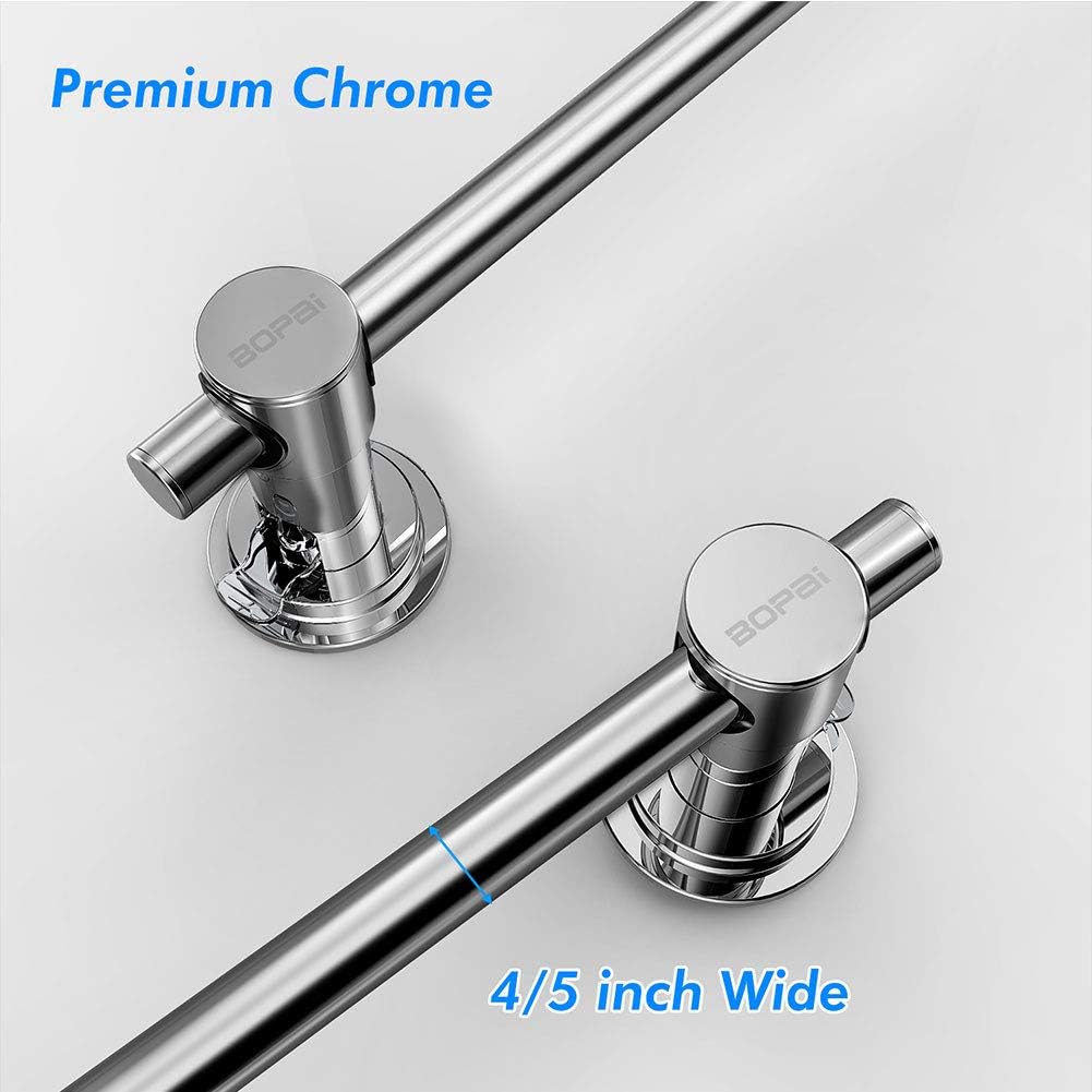 24" Suction Cup Towel Bar Removeable Towel Rack Premium Chrome