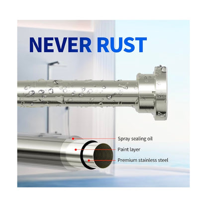 Brushed Nickel Tension Shower Curtain Rod