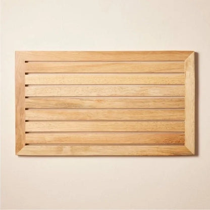 New Hearth & Hand with Magnolia Wood Slatted Bath Mat 24" x 14" Natural