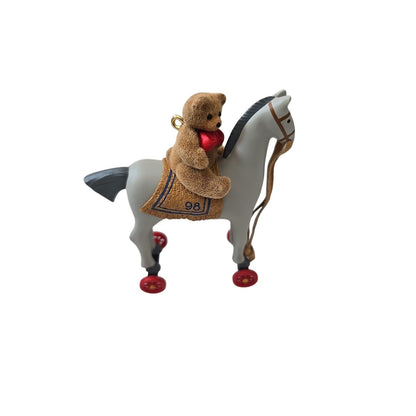 A Pony For Christmas`1998`Teddy Loves Ride His Pony,Hallmark Tree Ornament-NEW