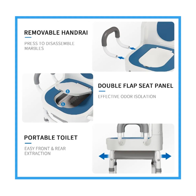 Bedside Commode, Portable Toilet Chair