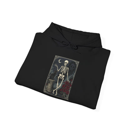 Gothic Skeleton Art Hoodie — Vintage Memento Mori Skull Design