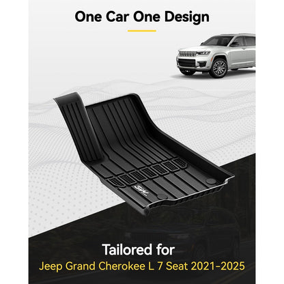 Custom Floor Mats for Jeep Grand Cherokee L 7-Seat 2021-2025 All Weather Liner Full Set