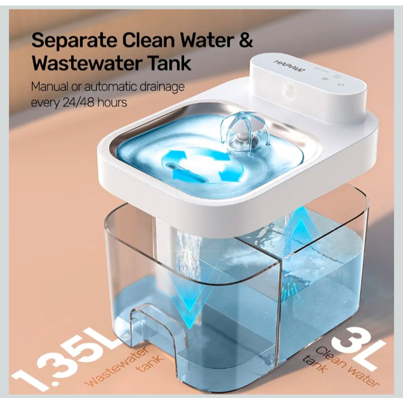 Cat Water Fountain No Filter Cotton App Monitoring Wastewater Separation Design