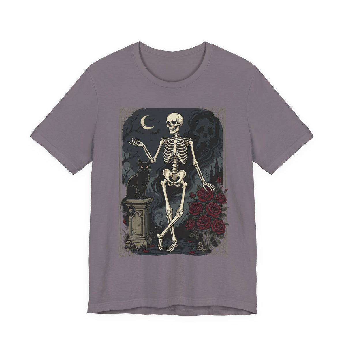 Skeleton Vintage Tarot Tee – Retro Gothic Skull Shirt