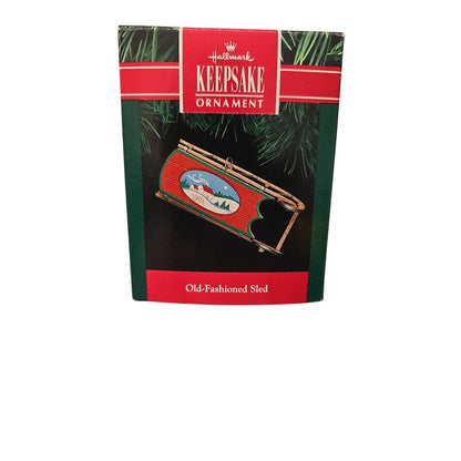 Vintage Hallmark Keepsake Ornament Nostalgic Old Fashioned Sled 1991 In Box