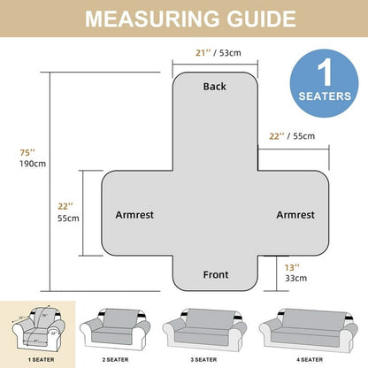 100% Waterproof Beige Sofa Chair Cover One Seater Anti Slip New