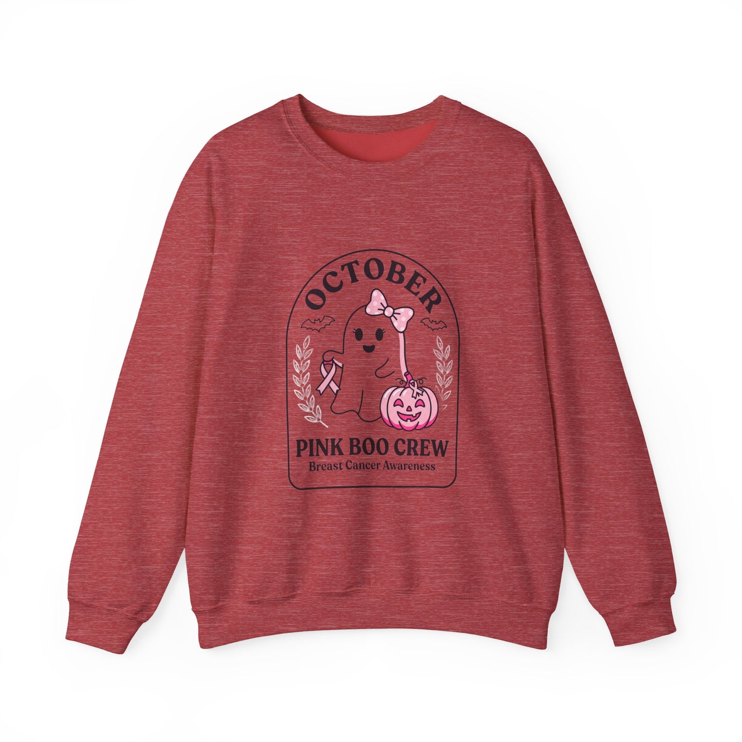 Pink Boo Crew Breast Cancer Awareness Sweatshirt | October Ribbon