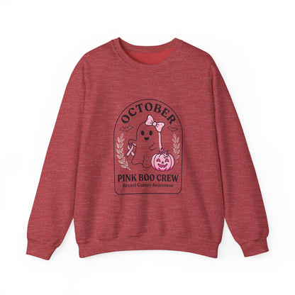Pink Boo Crew Breast Cancer Awareness Sweatshirt | October Ribbon