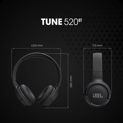 JBL Tune 520BT - Wireless On-Ear Headphones - Black