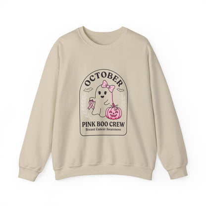 Pink Boo Crew Breast Cancer Awareness Sweatshirt | October Ribbon