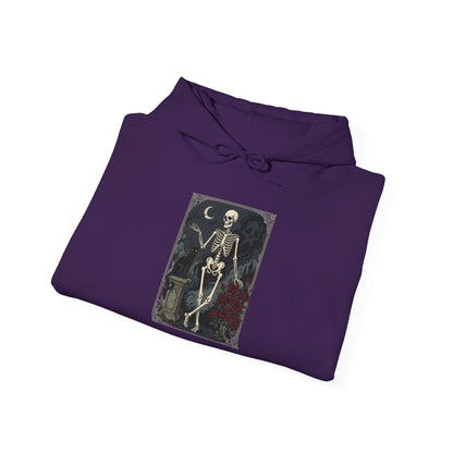 Gothic Skeleton Art Hoodie — Vintage Memento Mori Skull Design