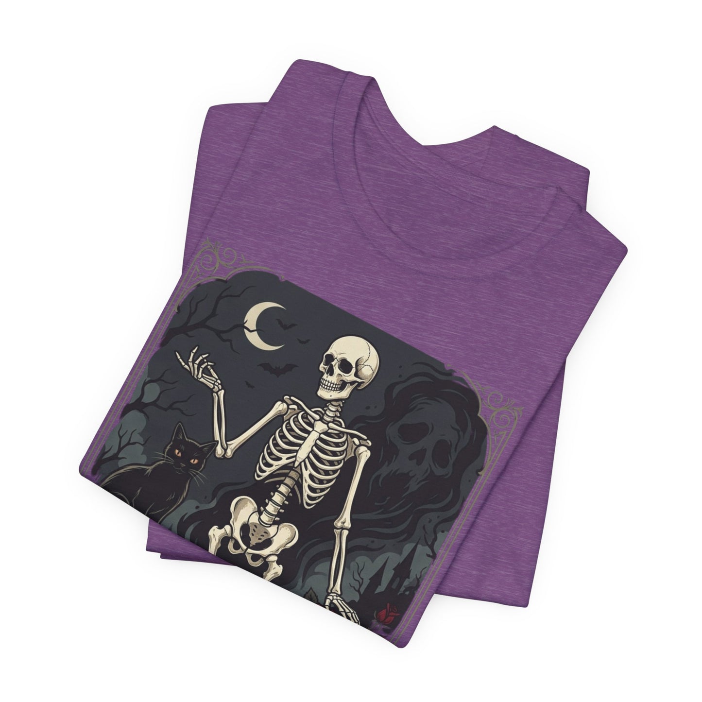 Skeleton Vintage Tarot Tee – Retro Gothic Skull Shirt