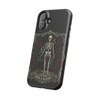 Eerie & Elegant Skeleton Phone Case — Magnetic Impact-Resistant
