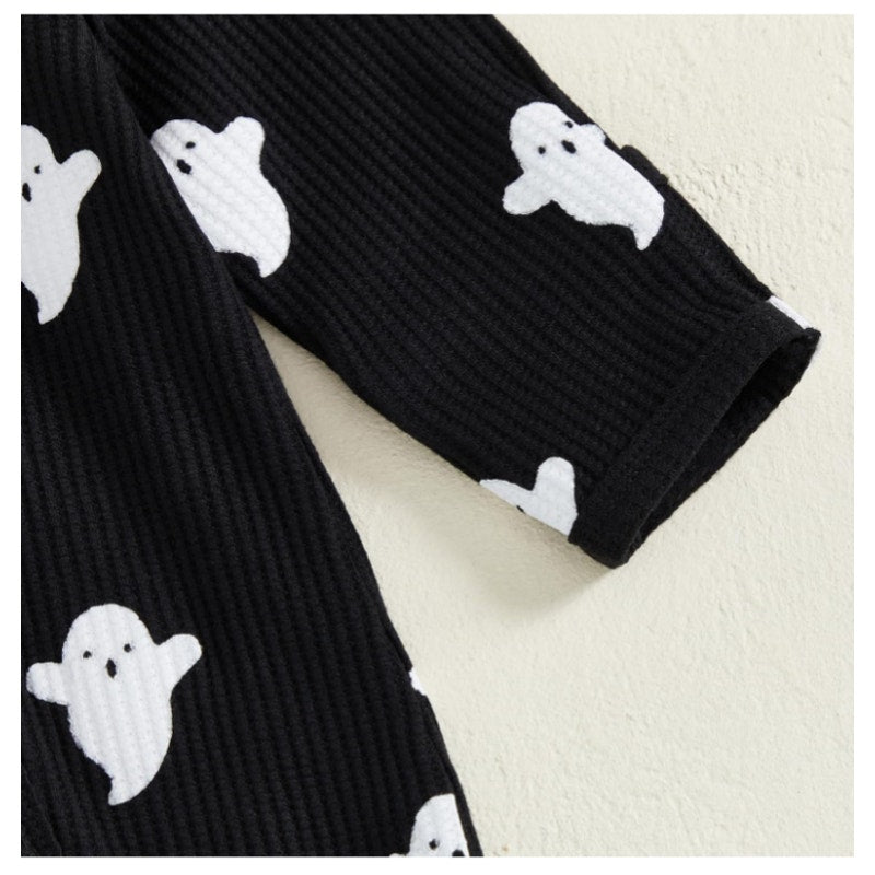 Newborn Baby Halloween Footies Zipper Footed Romper One Piece Jumpsuit with Hat