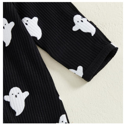 Newborn Baby Halloween Footies Zipper Footed Romper One Piece Jumpsuit with Hat