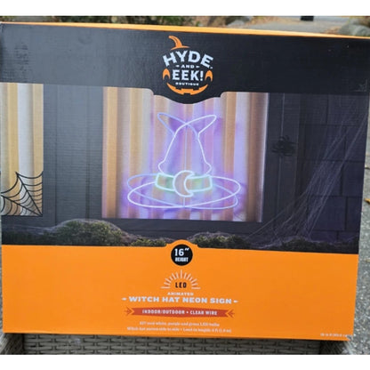 Hyde & EEK! LED Neon Animated Witch Hat Halloween Light Wall decor