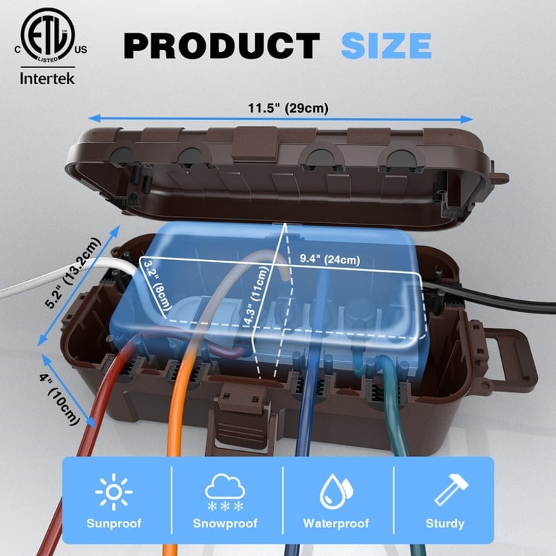 Restmo Outdoor Electrical Box, IP54 Waterproof Extension Cord Cover