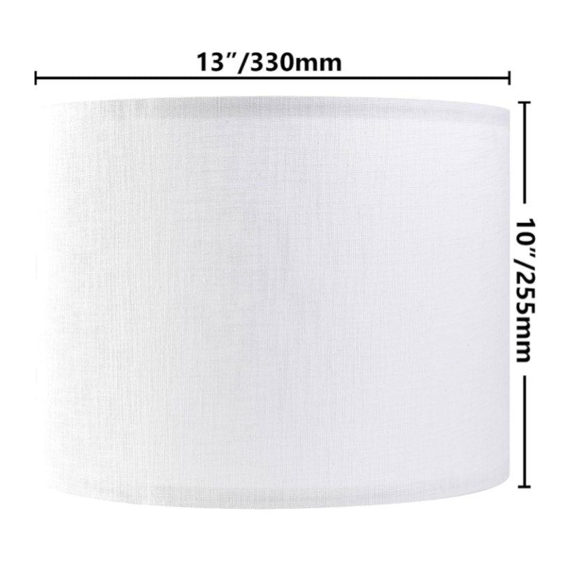 2 Pure Natural White Linen Drum Lamp Shades