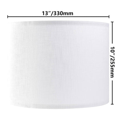 2 Pure Natural White Linen Drum Lamp Shades
