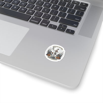 Haunted Holidays skeleton scene Sticker | Kiss-Cut Halloween sticker