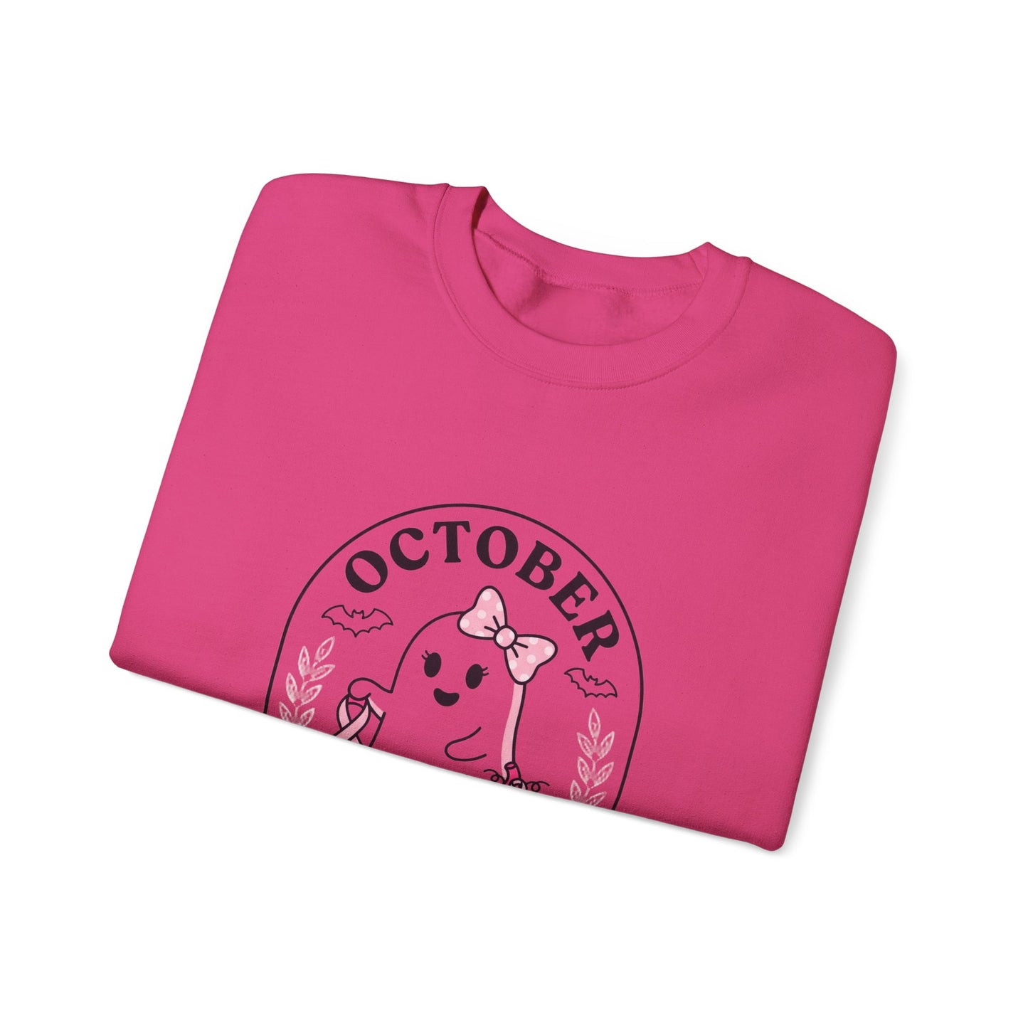 Pink Boo Crew Breast Cancer Awareness Sweatshirt | October Ribbon