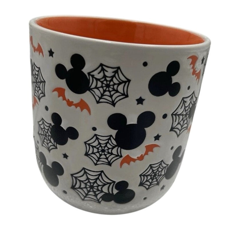 Disney Halloween MICKEY SPIDER WEBS BATS Ceramic Mug NEW