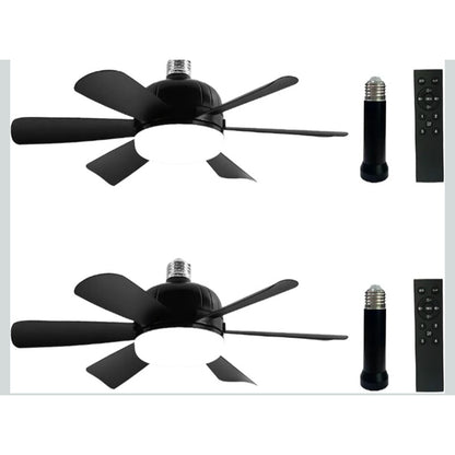 2 Pack of Socket Ceiling Fans w/ LED Light and Remote 20.5" inch Each Fan