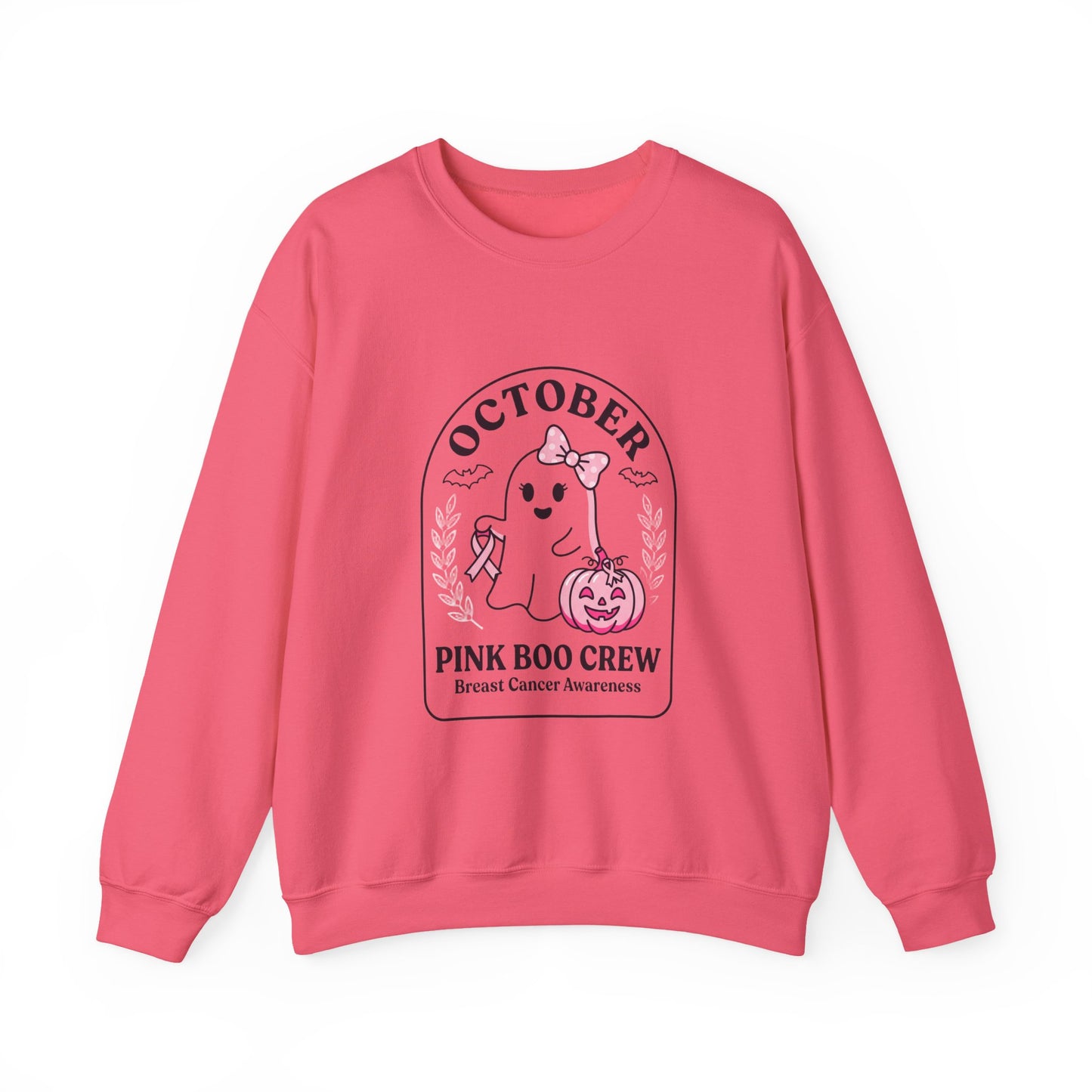 Pink Boo Crew Breast Cancer Awareness Sweatshirt | October Ribbon